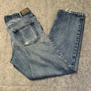 Kirkland Signature Jeans Mens 34x32 Straight Leg Faded Distressed - Picture 1 of 16