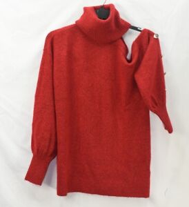 INC International Concepts Women's Size XL Cold Shoulder Turtleneck Sweater Red