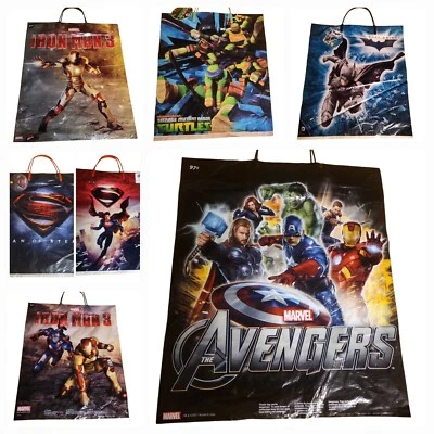 36 Large Plastic Trick Treat Gift Bags Handles Kids Birthday Disney AVENGERS - Image 1 of 4