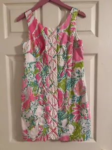Lilly Pulitzer Womens Cathy Shift Dress Pink Green Size 4 Style 20115 B46 - Picture 1 of 6