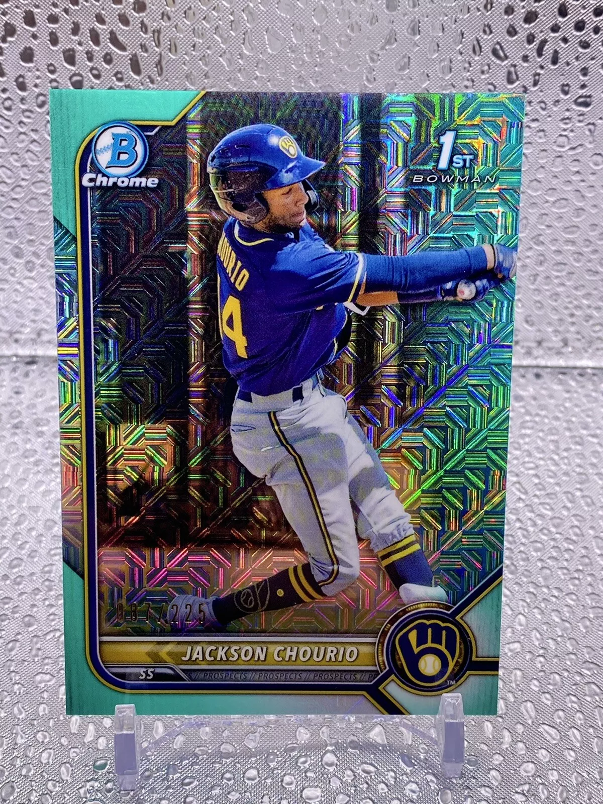 2022 Bowman Mega Box JACKSON CHOURIO 1st Aqua Mojo Chrome Refractor /225 BCP-79