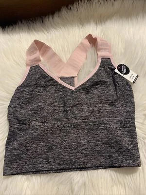 victoria's secret pink Lightly Lined Seamless Sports Bra XS Medium Support Gray  - Image 1 of 4