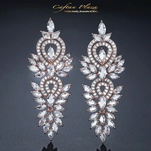 Ohrhänger Luxury Ohrringe Zirkonia AAA Swarovski Kristalle STELLUX™ Roségold - Bild 1 von 5