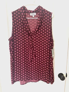 Camisa para mujer Meera Lane talla 2X borgoña con rosa sin mangas nueva con etiquetas - Imagen 1 de 5