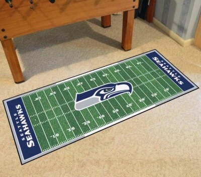 Alfombra de corredor de campo de fútbol americano Seattle Seahawks 72"x30" alfombra con licencia NFL alfombra de regalo Foto 1 de 4