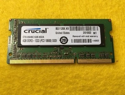 Crucial 4GB  DDR3-1333 (PC3 10600) SODI  for Laptop  - Image 1 of 2