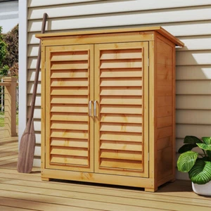 Wooden Garden Shed Outdoor Store Cupboard Tool Storage Lawn Mower Wood Cabinet - Picture 1 of 13