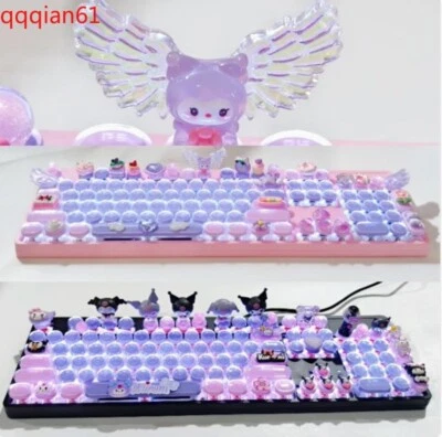 My Melody Cinnamoroll Kuromi Mechanical Keyboard 87/104 Keys Hot Swap Wired USB - Image 1 of 4