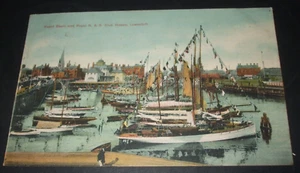 Postal estilo foto real 1907 YACHT BASIN & ROYAL N. & S. CLUB HOUSE LOESTOFT - Imagen 1 de 2