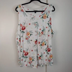NEW Torrid Classic Fit Heritage Floral Slub Crew Neck Tank Size 3X Ivory NWT - Picture 1 of 8