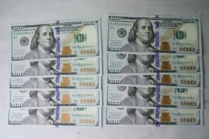 Lot of 10 Consecutive numbers Uncirculated 2017 $100 Federal Reserve Note #9 - Picture 1 of 2