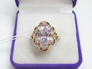 Vintage Russian Sterling Silver 925 Ring Cubic Zirconia , Women's Jewelry 9.5 - Picture 1 of 7