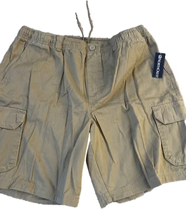 NorthCrest Classic Mens Medium Beige Shorts High Rise Cargo Drawstring-NEW - Picture 1 of 7