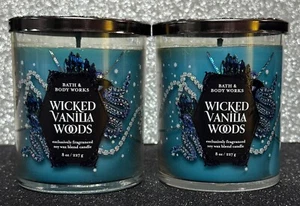Bath & Body Works Wicked Vanilla Woods Jar Candle Single Wick 8 OZ 2 Pack - Picture 1 of 1