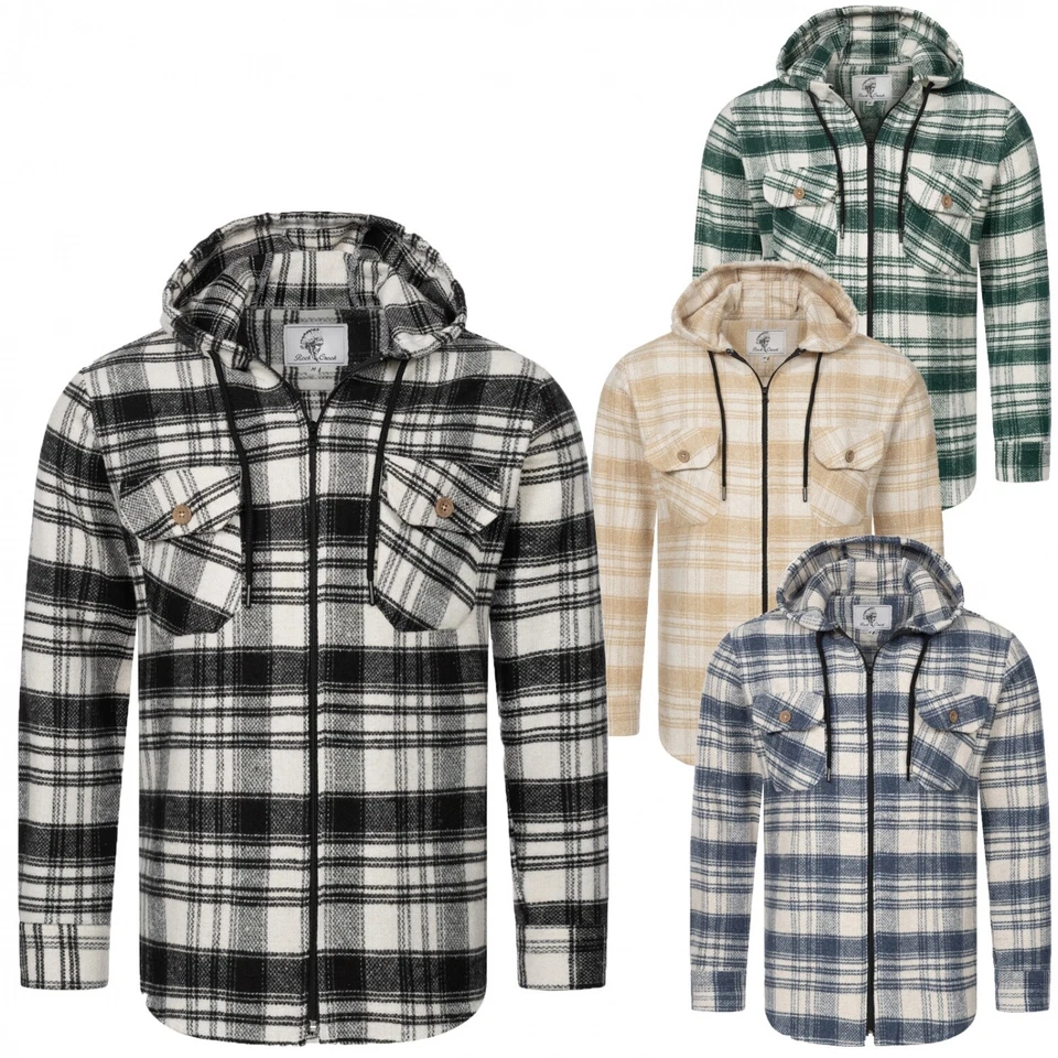 Rock Creek Herren Hemd Flanellhemd Kapuzenjacke Karohemd Holzfällerhemd H-335  - Bild 1 von 1