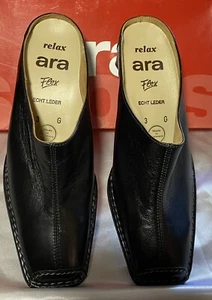 Scarpe Ara Flex Euro Comfort nere Mule tacco 2" misura 5 nuove - Foto 1 di 7