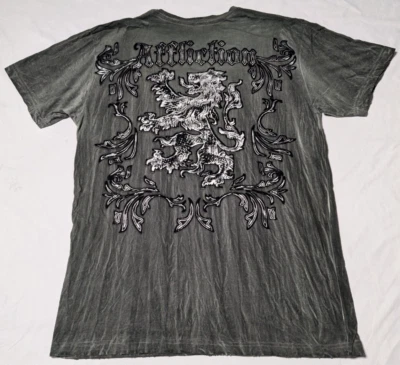 Camiseta De Colección Y2K Corte Afflicción Serie Escudo de León Hombres Grande Tinte Verde Hecha en EE. UU. Foto 1 de 4