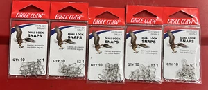 ( 5 Packs Of 10) Eagle Claw Snaps Dual Lock 01173-001 50ct Size 1 - Picture 1 of 2