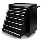 Black 7 Drawer Tool Box Trolley Cabinet Storage Cart Garage Organiser Lockable