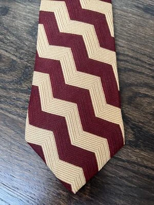Vintage Polo Ralph Lauren Men’s Tie, Maroon/Khaki Jacquard 100% Silk, USA - Image 1 of 4
