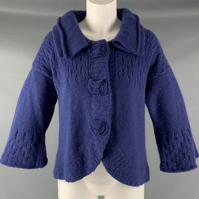 MARC JACOBS Talla S Chaqueta Texturizada De Lana De Cordero Azul Angora - Imagen 1 de 4