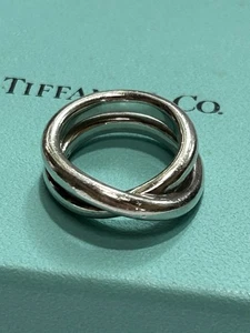 Tiffany & Co Paloma Picasso Sterlingsilber Le Circle Crossover Ring Gr. 5,25 Box - Bild 1 von 7