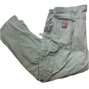 Wrangler RIGGS Workwear Carpenter Pant Men's 44 x 32” Green Canvas Work Cargo EU - Picture 1 of 14