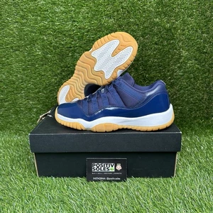 Size 6.5Y-Air Jordan 11 GS Navy Gum Blue - Picture 1 of 9