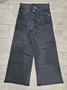Alessandro Vasini PATTI WIDE FLARED JEANS IN BLACK - Woman Sz 26 In 29 Brand New - Picture 1 of 24