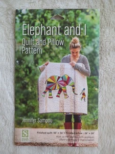 ELEPHANT and I Quilt & Pillow Pattern by Jennifer Sampou Stash Books 2015 UNCUT - Picture 1 of 2