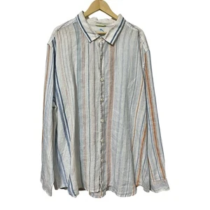 Tommy Bahama Mens Stripe Long Sleeve 100% Linen Button Shirt Size 3XL Resort NWT - Picture 1 of 6