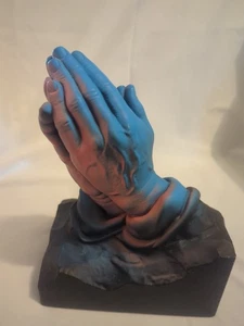 Vintage 1960s Praying Hands Statue Chalkware Victor Creative Arts Unique 3029 - Picture 1 of 11