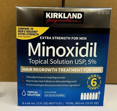 KIRKLAND Minoxidil 5% Extra Strength Men Hair Regrowth Solution, 6 Month Supply - Image 1 of 4