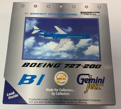 Gemini Jets Braniff International Boeing 727-200 1:400 Die-Cast Model N412BN - Image 1 of 4