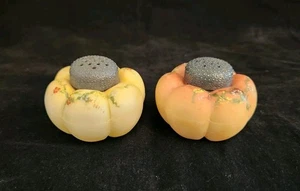 Antiguo coctelera de sal y pimienta vintage de vidrio artístico MOUNT WASHINGTON TOMATE MELÓN - Imagen 1 de 11