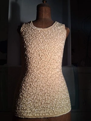 Jean Paul Gaultier Femme亮片背心,S,香槟,14.5 英寸上身,17 英寸长。 — 第 1/4 张图片