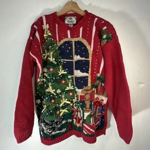 Tiara International Ugly Christmas Sweater Size XL Zip Applique Bead Embroidered - Picture 1 of 8