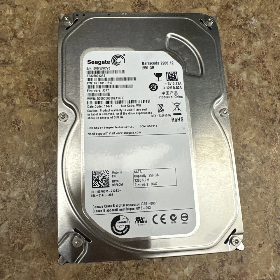 Seagate Model ST3250820AS Barracuda 7200.10 series  250 Gbytes Cache 8MB - Image 1 of 2