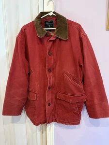 Vtg American Eagle Outfitters Chore Coat Mens L Flannel Lining Red Cotton - Picture 1 of 11