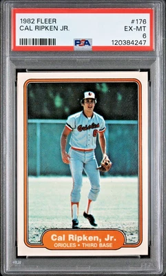 1982 Fleer MLB Béisbol 176 Cal Ripken Jr. RC PSA 6 Baltimore Orioles Foto 1 de 4
