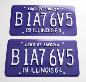 Utilería de película - Un par de matrículas ILLINOIS - Imagen 1 de 6