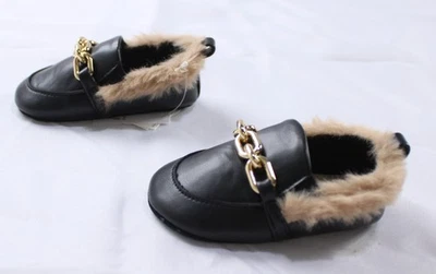 Baby Gap Baby's Faux Fur PU Leather Slip-On Loafers LB3 Black Size 3-6 Months - image 1 of 4