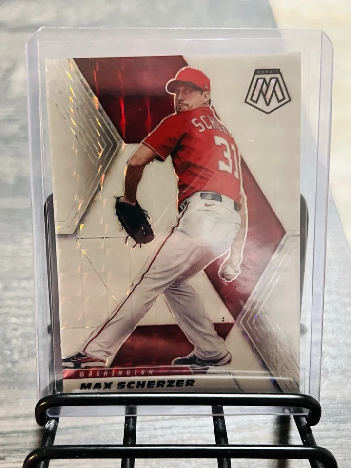 2021 MLB Panini Mosiac Max Scherzer White Mosiac Prizm /25 - Imagem 1 de 2