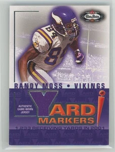2002 Fleer BoxScore Football Yard Markers Jersey Relic Randy Moss - Picture 1 of 2