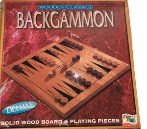 Original Vintage 1990s Delux Solid Wood Backgammon Strategy Classic Board Game - Picture 1 of 5