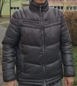 Männliche warme kurze Winter Nylon Jacke M Grau von Crafted Goods - Bild 1 von 5