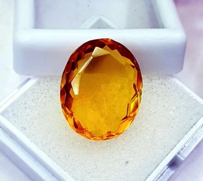 11.20 Ct Brazilian Orange Citrine Oval Cut Certified Loose Gemstone ~ Free Gift - Image 1 of 4