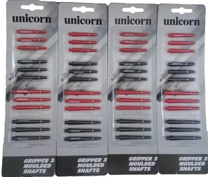 4 Unicorn Gripper Darts Stems Shafts Black Red Short & Medium 16 Sets 48 Stems - Picture 1 of 4