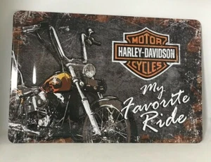 Harley Davidson ~ My Favourite Ride Tin Metal Embossed Sign 30 X 20 CM Licensed - Picture 1 of 5