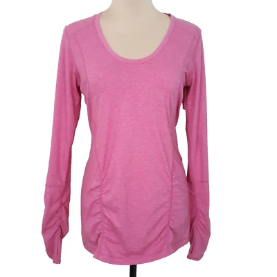 Camiseta Zella Activewear Para Mujer Talla Grande Manga Larga Acanalada Rosa Jaspeado Nueva Foto 1 de 4